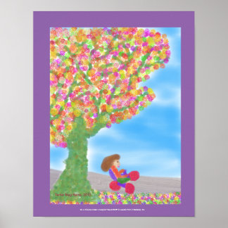Tricycle Sous Une Poster D'Arbre Magique