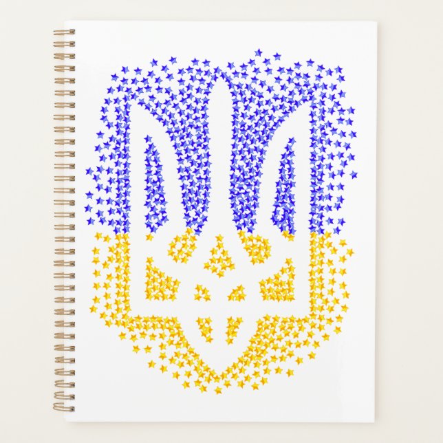Trident heraldique ukrainien tryzub étoiles disper (Devant)