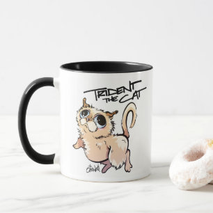 Trident la tasse de café illustrée par chat 01