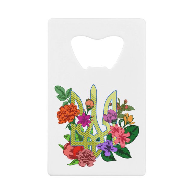 trident tryzub de l'héraldique ukrainienne fleurs  (Devant)