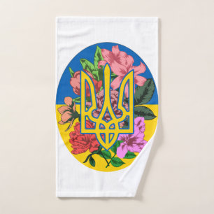 Trident ukrainien et drapeau de l'Ukraine avec des