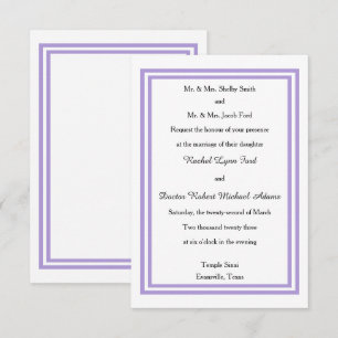 Trier double lavande - Faire-part de mariage 3x5