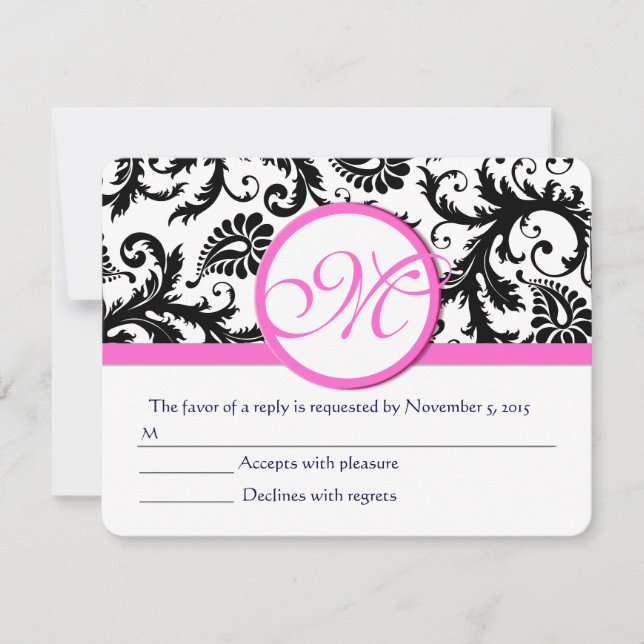 Trier rose noir et blanc en damas RSVP (Devant)