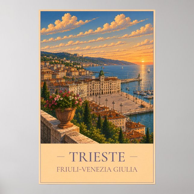 Trieste, Italy – Vintage Travel Poster (Devant)