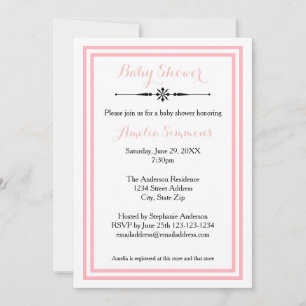 Trim rose double - Invitation Baby shower 5x7