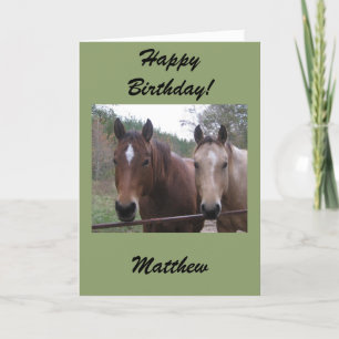 Trimestre Horse Carte d'anniversaire personnalisée