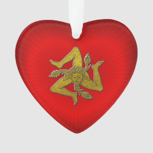 Trinacria Gold Red Heart