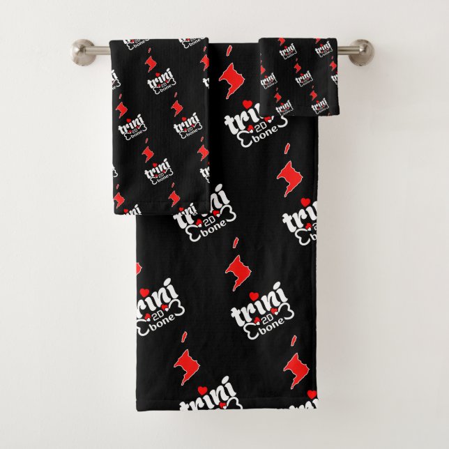 Trini à de Bone avec îles Carte Anglais sur BLACK (En situation)