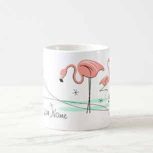 Trio 3" de Flamants roses tasse de nom"