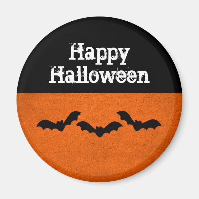Trio de chauves-souris Aimant d'Halloween, orange (Devant)