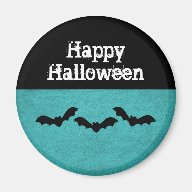 Trio de chauves-souris Aimant d'Halloween, Turquoi (Devant)
