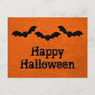 Trio de chauves-souris Halloween Carte postale, or