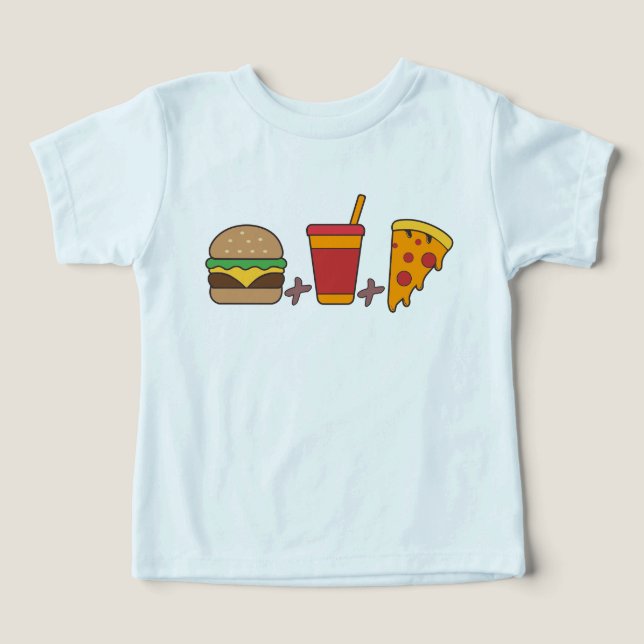 Trio de Fast-Food : Burger, Soda, Tranche de Pizza (Design Recto)