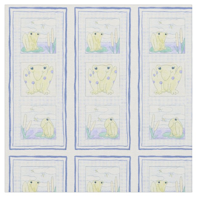Trio de grenouilles sur En vichy tissu (Fermer)