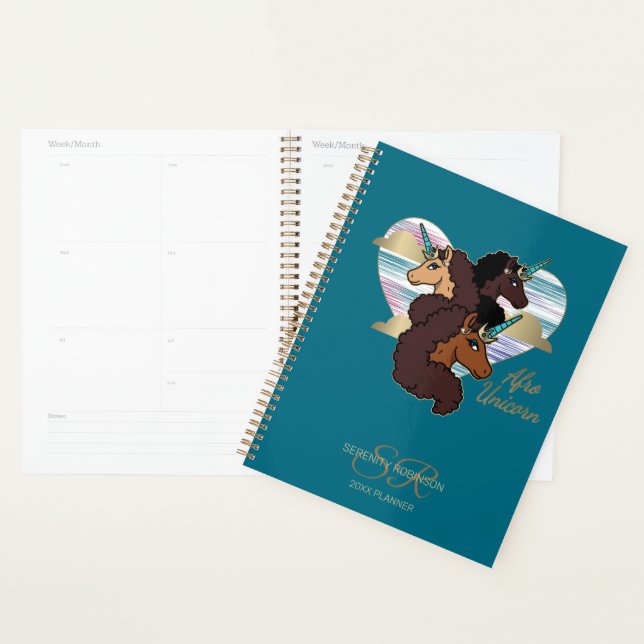 Trio de licornes afro design cœur (Devant avec enveloppe)