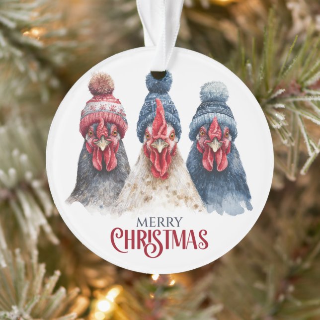 Trio de poules d'hiver Noël  (Arbre)
