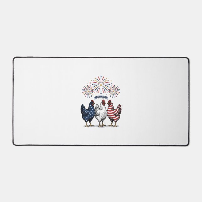 Trio de poulets patriotiques Gravure vintage vecte (Recto)