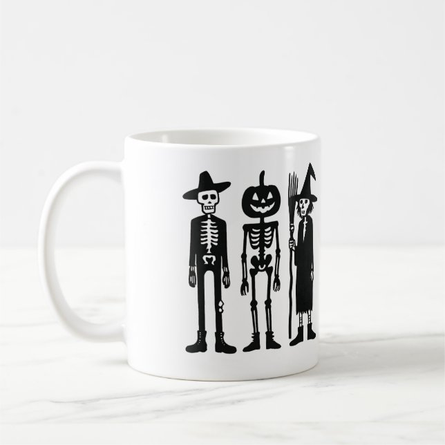 Trio de squelettes effrayants Mug Halloween (Gauche)