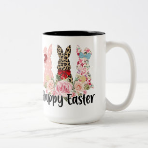 Trio Fantaisiste de Tasses de Lapins de Pâques