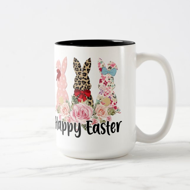 Trio Fantaisiste de Tasses de Lapins de Pâques (Droit)