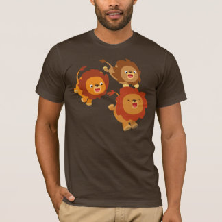 Trio heureux de T-shirt mignon de lions de bande