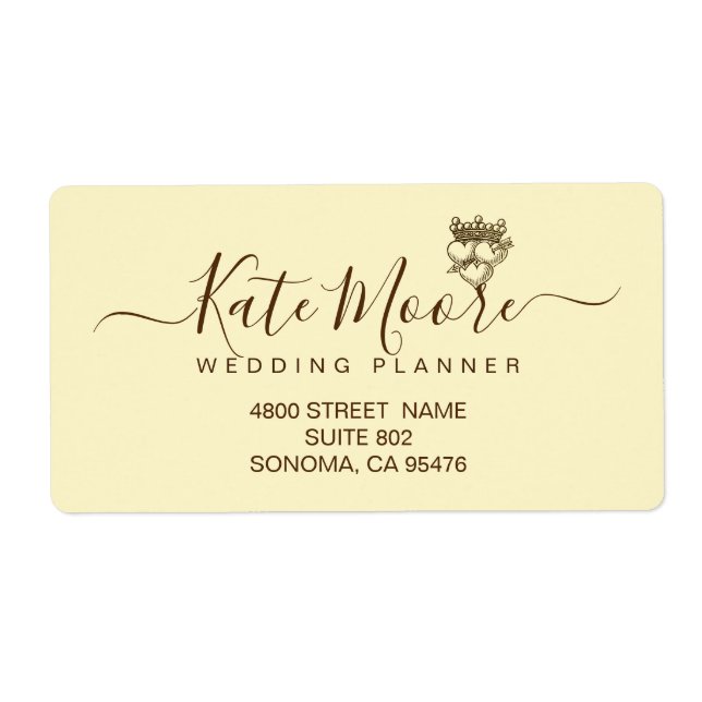 Triple Coeurs Et Couronne Étiquette De Retour D'En (Devant)