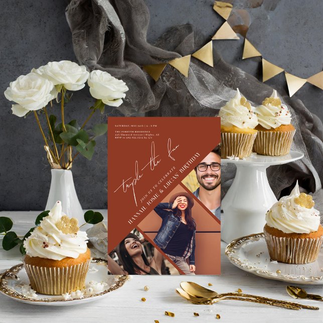 Triple Fun | Moderne Invitation d'anniversaire pou (Créateur téléchargé)