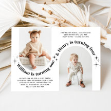 Triple Joint Paysage Photo Invitation Anniversaire