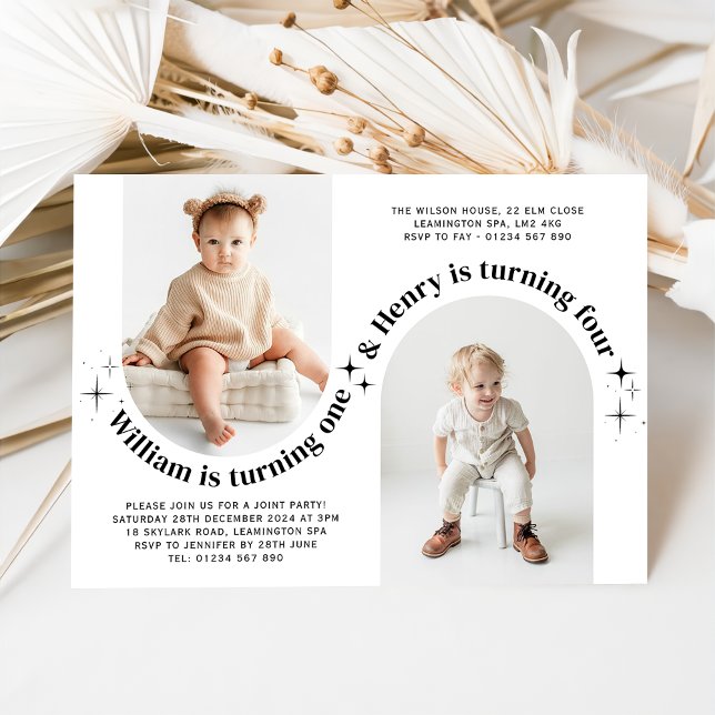 Triple Joint Paysage Photo Invitation Anniversaire (Créateur téléchargé)