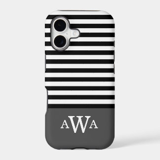 Triple Lettre Monogramme Gris Noir Blancs