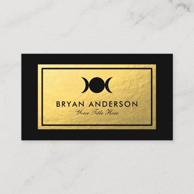 Triple Moon - Faux Gold Foil Carte de visite (Devant)