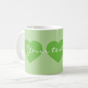 Triple Printemps Vert Coeurs Café Mug