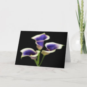 Triple Royal violet Floral Cartes de voeux