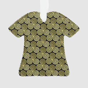 Triple spirale Fond noir or