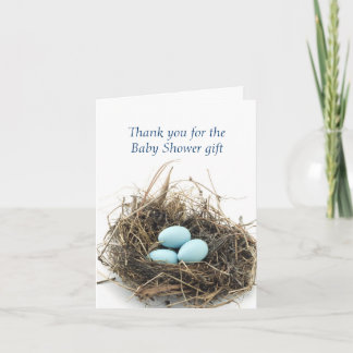 Triplet Oeufs dans le Merci de Baby shower de nid