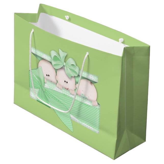 Triplets bébé Unisex grand sac cadeau (Devant Angle)