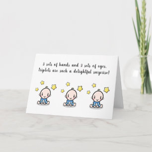 Triplets Carte de voeux, Triplet de bienvenue Baby