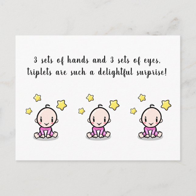 triplets de cartes de félicitations, triplets de n (Devant)