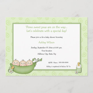 Triplets Invitations De Douche Pour Bébé