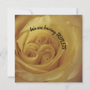 Triplets Rose jaune Faire-part bébé