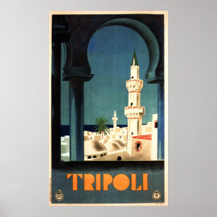 TRIPOLI LIBYA Moyen-Orient Art déco Vintage voyage