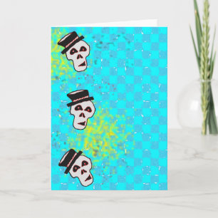 TRIPPLE SKULL BLANC GREETING CARTE