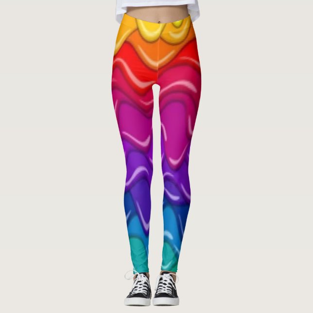 Trippy Drippy Rainbow Pride Leggings (Devant)