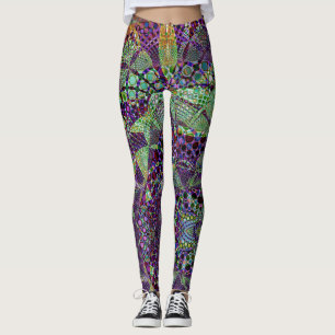 Trippy kalidiescope leggings abstraits