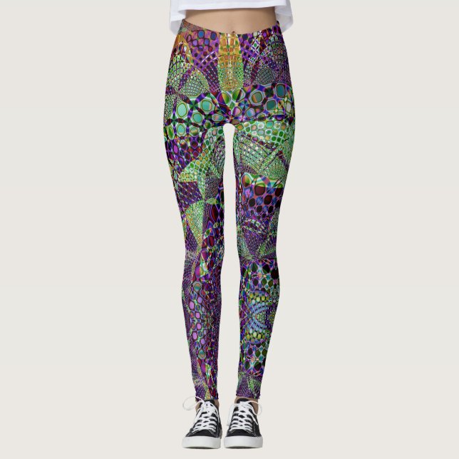 Trippy kalidiescope leggings abstraits (Devant)