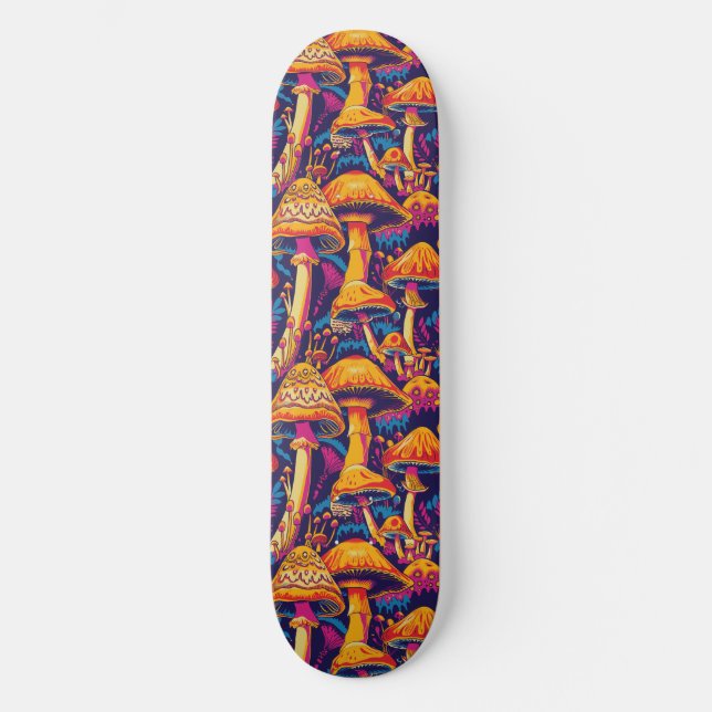 Trippy Mushroom Art Peinture Skateboard (Recto)