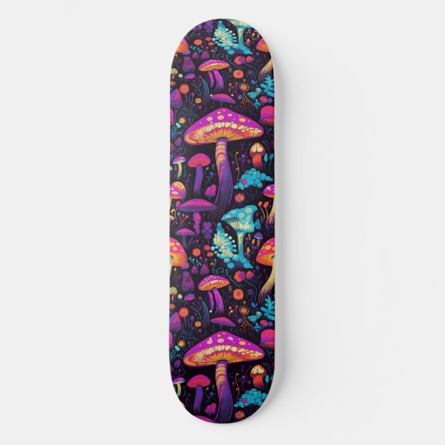 Trippy Mushroom Art Peinture Skateboard (Recto)