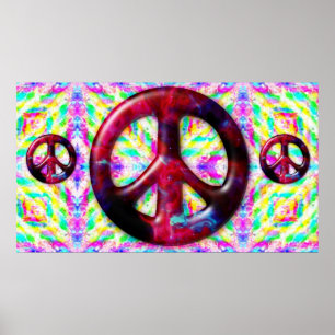 Trippy Peace Sign Fractal Poster Imprimer