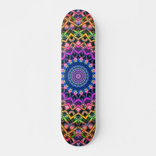 Trippy Psychedelic Kaleidoscope Skateboard (Devant)