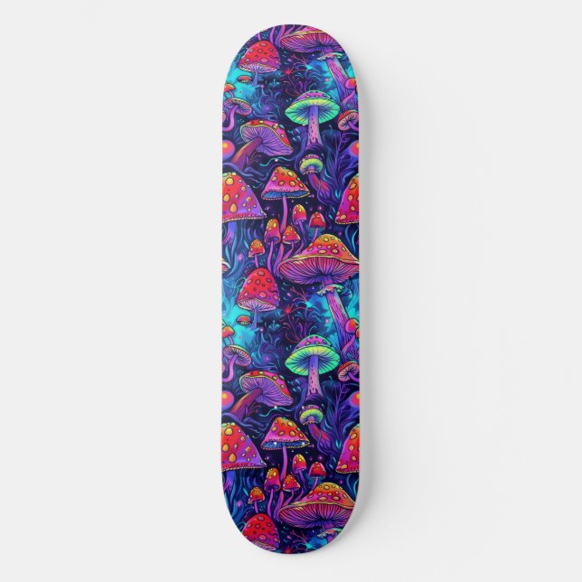 Trippy Psychedelic Mushroom skateboard (Recto)